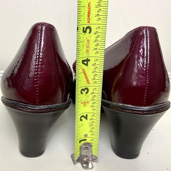 Merona Burgundy Dressy Mary Jane Faux Leather Casual Heeled Comfort Pump size 10 - Picture 8 of 14